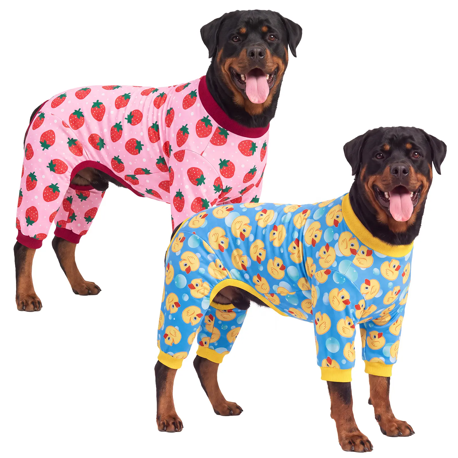 XPUDAC 2-Pack 8XL Large Breed Dog Onesie Pajamas - 4-Way Stretch Soft Lightweight Pet Outfit, Easy to Wear All-Seasons Cartoon Design for Boys & Girls Animals sohochic