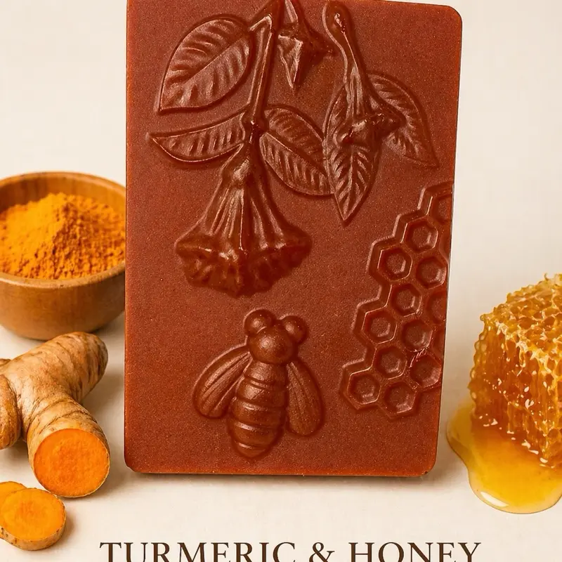 Golden Grace Turmeric & Honey Soap Handmade Natural for Face & Body Glow Skin Reduces Dark Spots Brightens Complexion Gentle Exfoliation Deep Nourishment