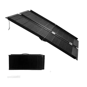 Garvee Portable Wheelchair Ramp 5FT, Non-Slip Aluminum Wheelchairs Ramps for Home, Handicap Wheelchair Ramps for Home Steps, Doorways, Loading Dock Plates, 800 LBS Capacity