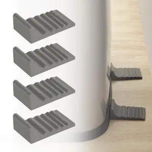 Trash Can Wall Protector and Stop Moving Backward, 4 Pcs Silicon Trash Can Bumper, Wall Spacer Garbage Bin for Round & Square Waste Baskets, No Drill Kitchen & Office Floor and Wall Guard