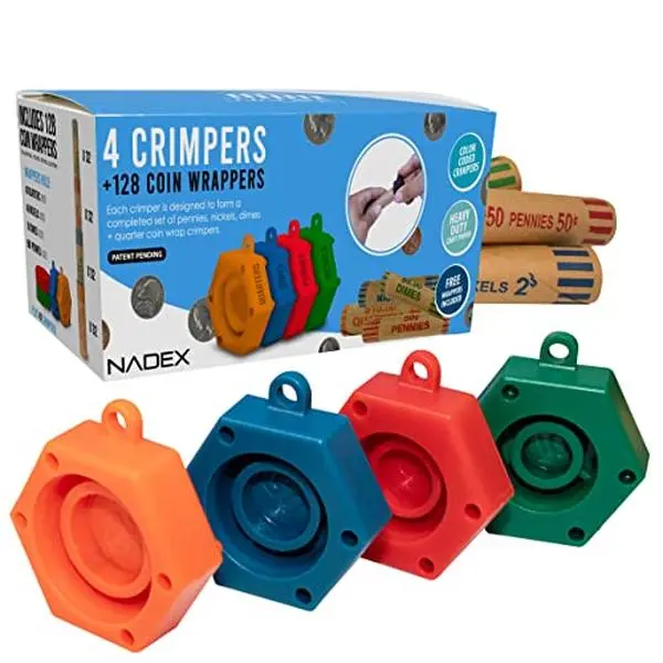 Nadex Coin Roll Wrappers – Preformed, Crimped Ends, Quick & Easy