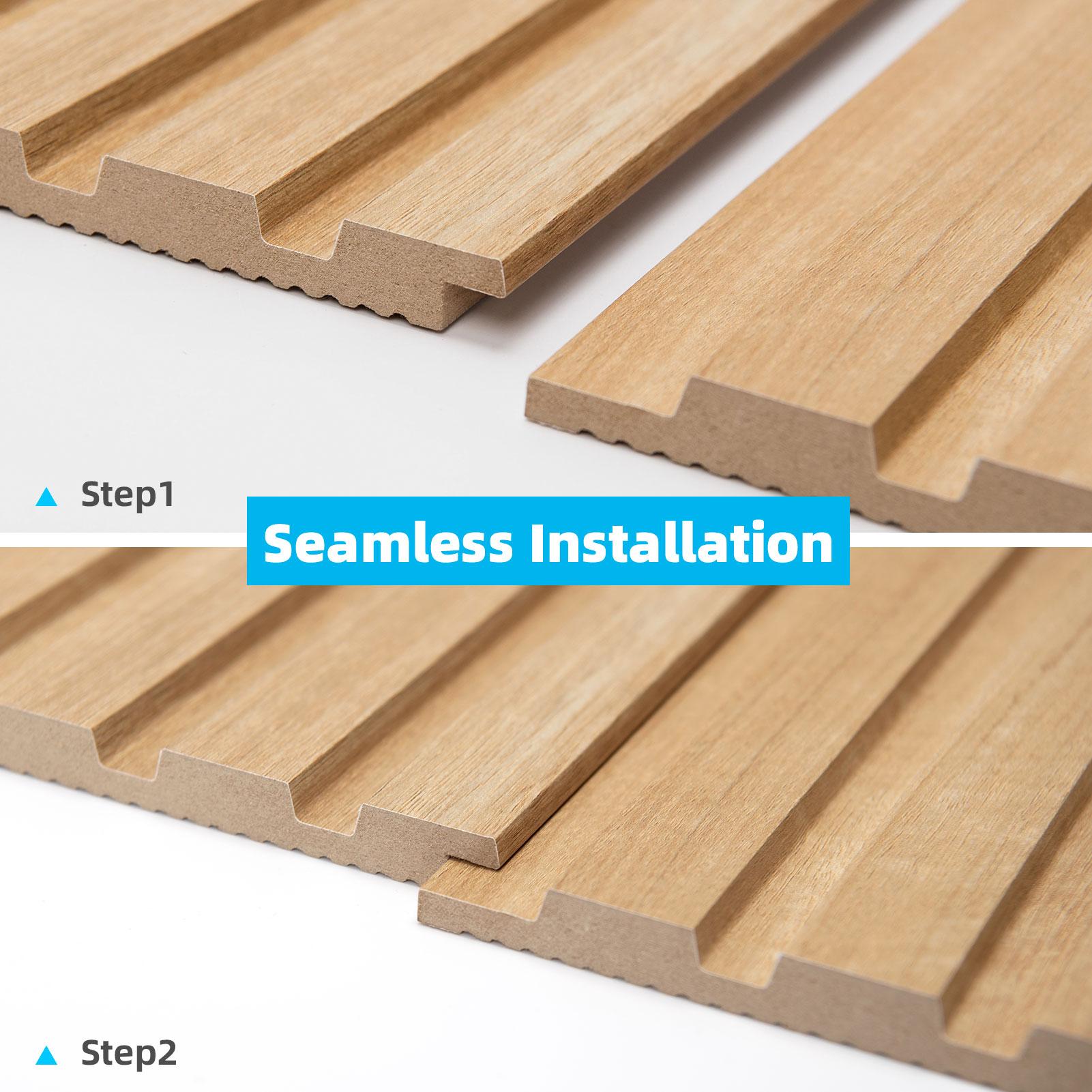 【New】Art3d  6-Pack 3D Textured MDF Wood Slat Wall Panels, 94.6" x 7.4", Covers 28.91 Sq.Ft., DIY Interior Wall & Ceiling Decor Panels