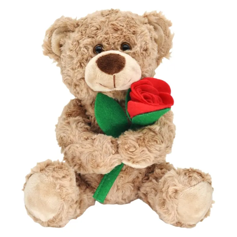 1Pcs Teddy Bear Plush Toy with Red Rose 🧸❤️ Romantic Valentine's Gift for Her - Soft Cuddly Stuffed Animal, Perfect for Anniversary/Birthday Surprise 🎁 Soft Huggable Soft Stuffed Animal Gifts
