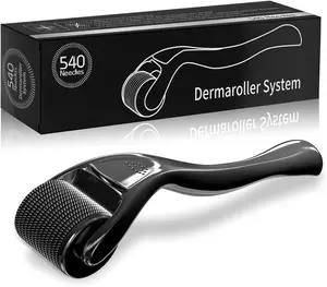 540 Stainless Steel Black Microneedling Roller Facial Skin Care Home Use for Face Beauty Massage Tools