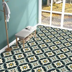 Geometric Pattern Floor Sticker, 60pcs/set Self Adhesive Floor Sticker, Decorative Sticker for Home Living Room Bedroom Kitchen Bathroom, Household Decoration Supplies, Self Adhesive Stickers