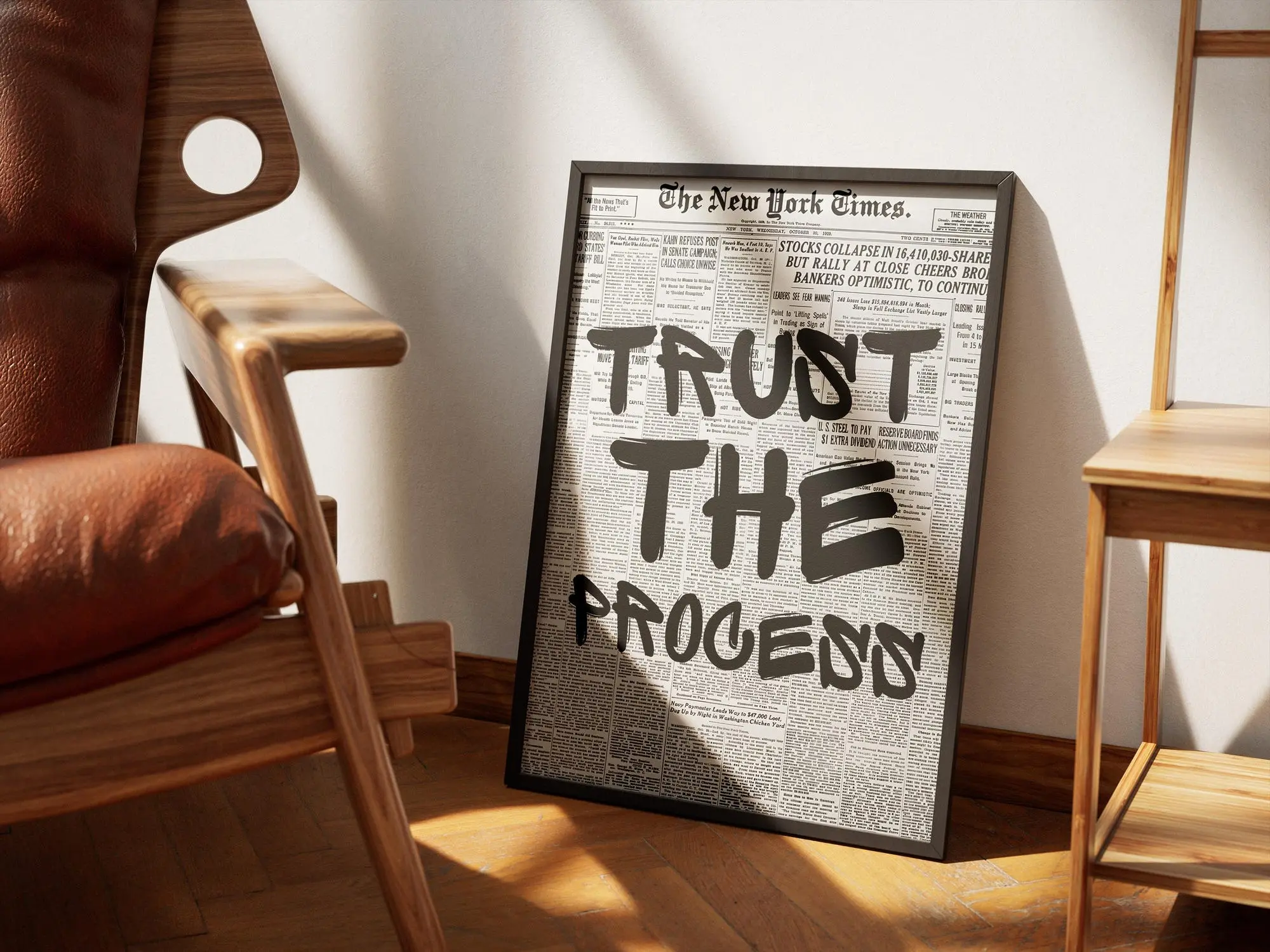 Trust The Process Poster Motivational Wall Art Growth Mindset Quote Print
