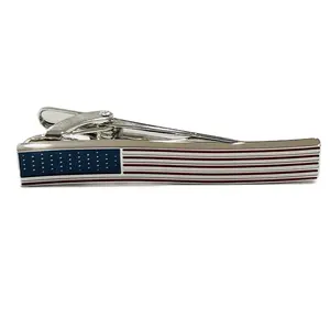 MENDEPOT USA Flag Tie Clip Men Tie Bar Gift For Father Husband
