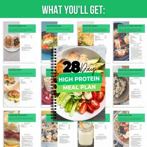 A5 Size 28-Day High Protein Diet Plan, Healthy Weight Loss & Muscle Building Guide, Easy-To-Follow Nutrition Chart for Beginners, Beginner Friendly