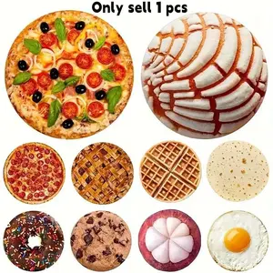 Fun Realistic Food Pattern Blanket, Egg Roll, Cookie, Mexican Tortilla, Pizza, Waffle Print, Perfect Gift, Food Themed Blanket, All Seasons Use