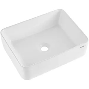 fathersdaygift  VEVOR Rectangle Vessel Sink, 19x 14.7 Bathroom Vessel Sink Countertop, White Ceramic Bathroom Sinks Above Counter, Modern Style, Bright and Elegant, Well-Packaged for Bathroom, Hotel, Toilet, RV