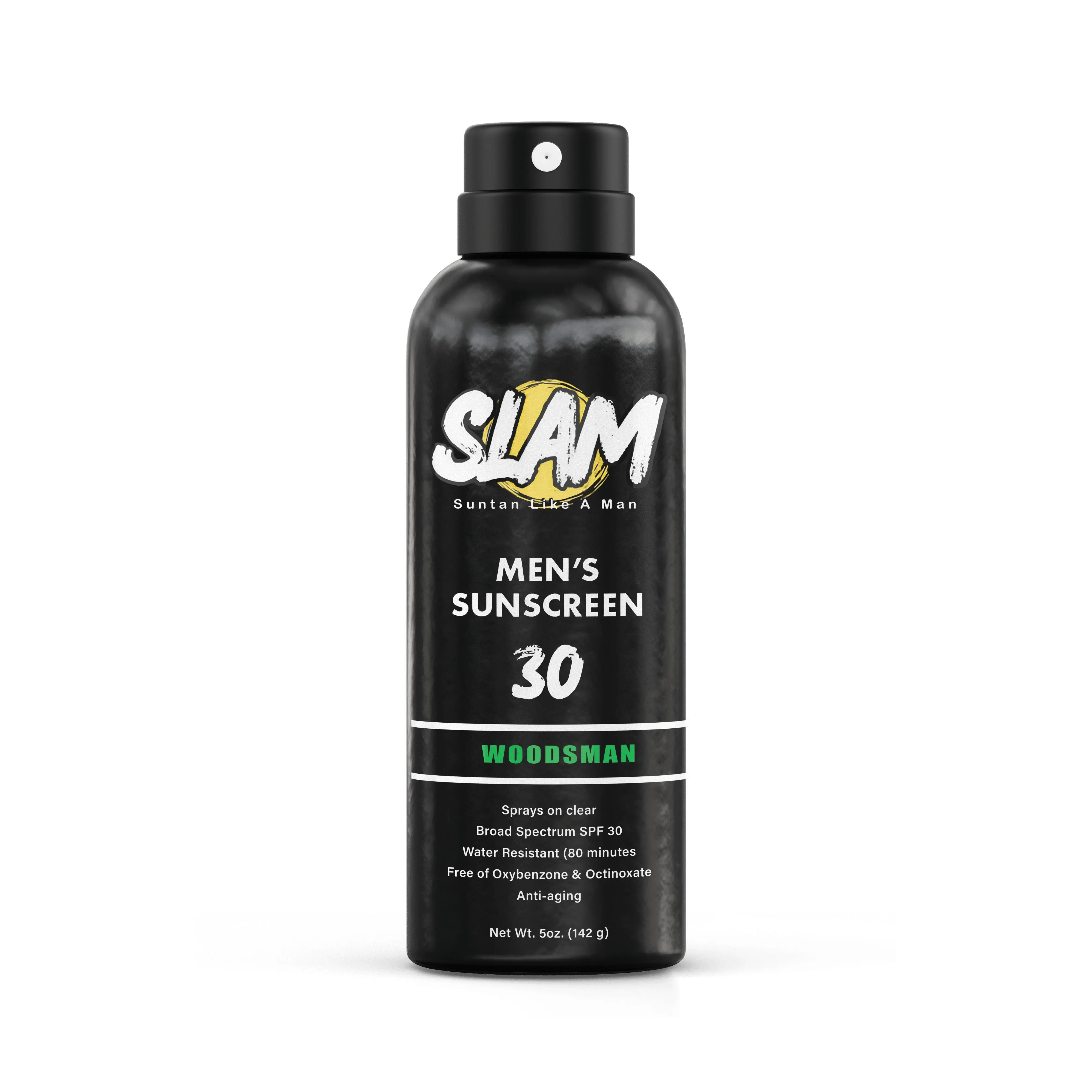 SLAM Double Pack Men's Body Sunscreen Spray - Broad Spectrum SPF 50, Natural, Paraben-Free, Hydrating, Anti-Aging, Octocrylene, Beachman Manly Fragrance for Adults' Sunscreen Everyday Use (US)