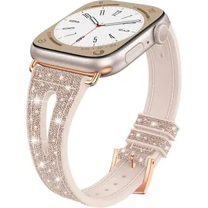 Bling Silicone Strap for Apple Watch Band 46mm 45 44mm 42mm 41mm 40mm 49mm iwatch Series 11/10/9/8/7/6/5/4/SE Ultra Soft Glitter Straps Smart Watch Strap Smart Watch Accessories Wearable Accessory