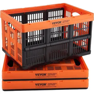 VEVOR 65L Collapsible Storage Bins with Lids 3 Packs, Stackable Utility Crates with Handles, Large Folding Containers for Organizing Tools, Books, Food, Drinks, CampingTransportVEVOR Super Brand Day