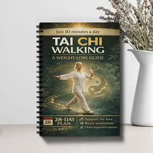 Tai Chi Walking Weight Loss Method, Guided Journal, 28-Day Gradual Plan for Seniors, Gentle Low-Impact Walking Exercise, Improves Balance and Stability
