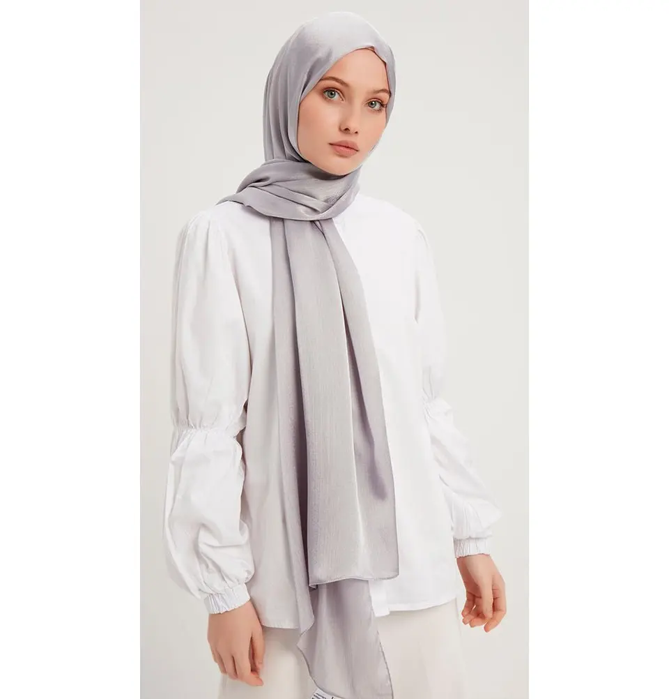 Shine Hijab Shawl - Silver