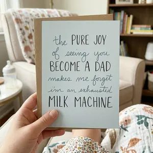 Funny New Dad Card, Becoming a Dad Card, Postpartum Humor Card, Exhausted Mom Card, Sarcastic Parenting Card, New Baby Gift Card, Baby Announcement Card