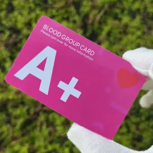 Writable Blood Group Card Blood Types Urgent Medical Alert Card, Essential Identification for Health Emergencies, Durable & Portable Design
