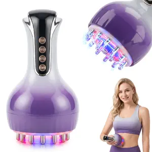 Portable Electric Meridian Brush, Gradient Purple 3-in-1 Meridian Care Tool, 35-Speed Handheld Lymphatic Brush,  USB Rechargeable Massager