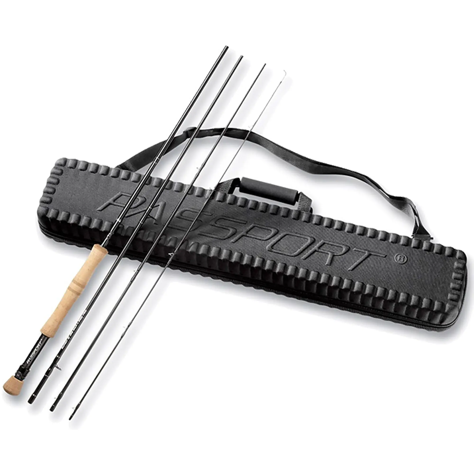 Flying Fisherman Passport 4-Piece Fly Fishing Rod, 9' Length Japanese Graphite Blank with Portuguese Cork Grip, #10 Wt., Travel Case with Adjustable Strap, Fishing Accessories, Blank Taper, Reinforced Connections, Removable Foam Inserts, Rods, Exotic Carb