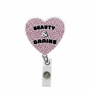 Beauty & Brains Heart Badge Reel reels lanyard