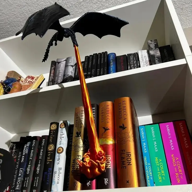 Dragon Flame Book Corner Decoration Creative and Fun Fire-Breathing Dragon Bookshelf Ornament Halloween Birthday Gift Home Decoration