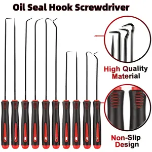 Precision Oil Seal Hook Set with Molded Handle, Easy Handling, Ergonomic Mini Hooks, Professional Tool Kit, Mechanical Tool Set, Ideal Halloween Christmas Gift