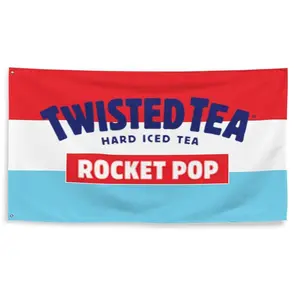 Rocket Pop Twisted Tea 3x5Ft Flags Tapestry for Man Cave Wall Hanging Fraternities Decoration Bedroom College Dorm Banner with 4 Brass Grommets Home Textile Modern Stripe Design Gift bedroom decor tapestry chill room accessories