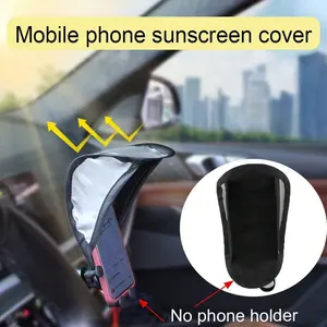 New vertical sunshade for car mounted mobile phones, dashboard, phone sunshade, non scalding design for phones