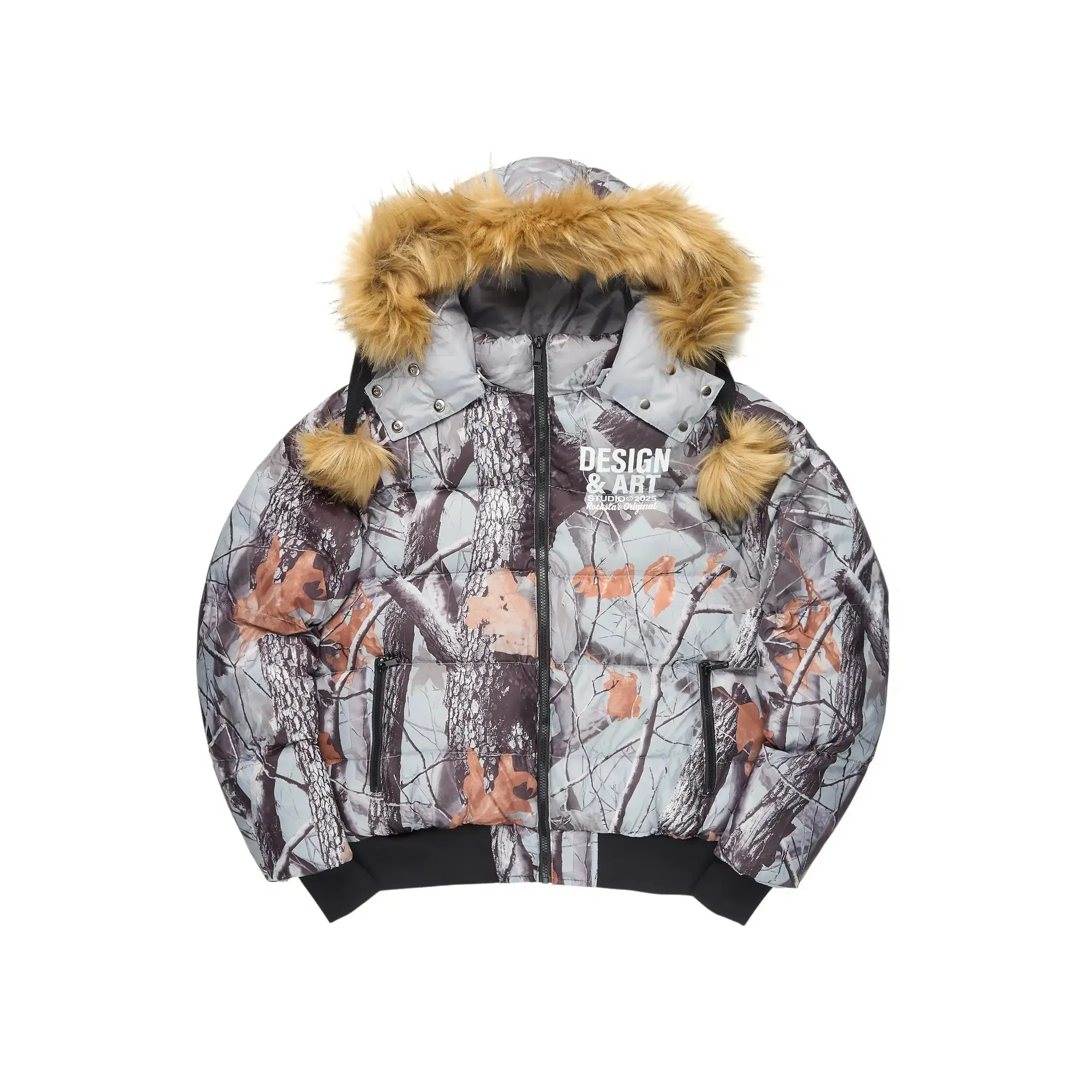 Benita Grey Tree Camo Puffer Jacket Benita Grey Tree Camo Puffer Jacket