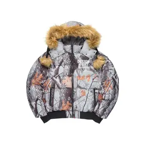 Benita Grey Tree Camo Puffer Jacket