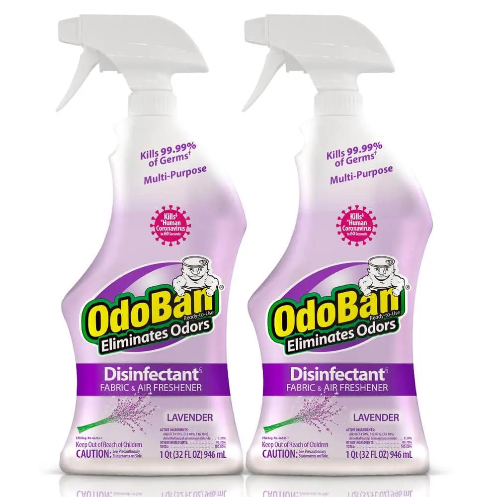 32 oz. Lavender Multi-Purpose Disinfectant Spray, Odor Eliminator, Sanitizer, Fabric Freshener, Mold Control (2-Pack)