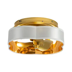 Parrot Uncle 13 Inches Golden Flush Mount Ceiling Fan with Light and Remote Control