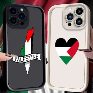 Palestine Flag Case for iPhone17 16 15 14 13 12 11 Pro Max XS X XR 8 7 6S 6 Plus SE 2020 Liquid Silicone Shockproof Cover Funda