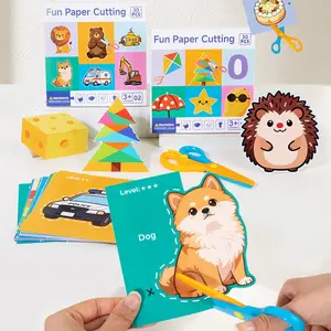 30 Piece Kids Paper Cutting Set, Includes Materials for Papercraft, Origami Skills Activities, Handmade Projects, Animal, Fruit Themes