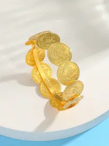 Luxurious Women's Bracelet, Arabic Dubai Wedding Jewelry, Handmade Bohemian Coin Bangle, Ethnic Female Gift