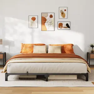 【GARVEE】Heavy Duty Metal Bed Frame - 10 Inch High Platform - Tool-Complimentary Assembly - Reinforced Steel Slats & Legs - No Box Spring Needed - 800 lbs Capacity - Under Bed Storage - Ideal for Main Bedroom, Guest Room, or Shared Spaces