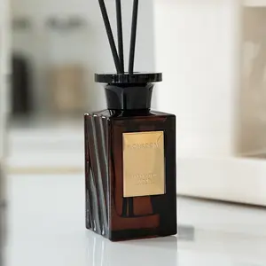 ENCHANTED Woody Reed Diffuser Set 5 oz (150ml) Oriental Woody Scented Diffuser with Sticks Home Fragrance for Bathroom Shelf Decor by lonkoom Aroma Floral Gift Oil Freshener Flower