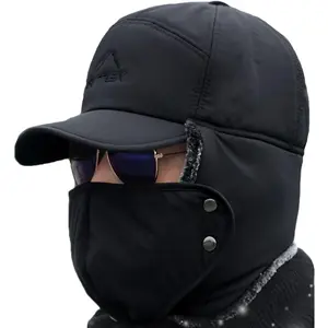 3-in-1 Windproof Winter Trapper Hat with Fur Lining, Ear Flaps & Full Face Warmer – Ideal for Cycling & Motorcycle