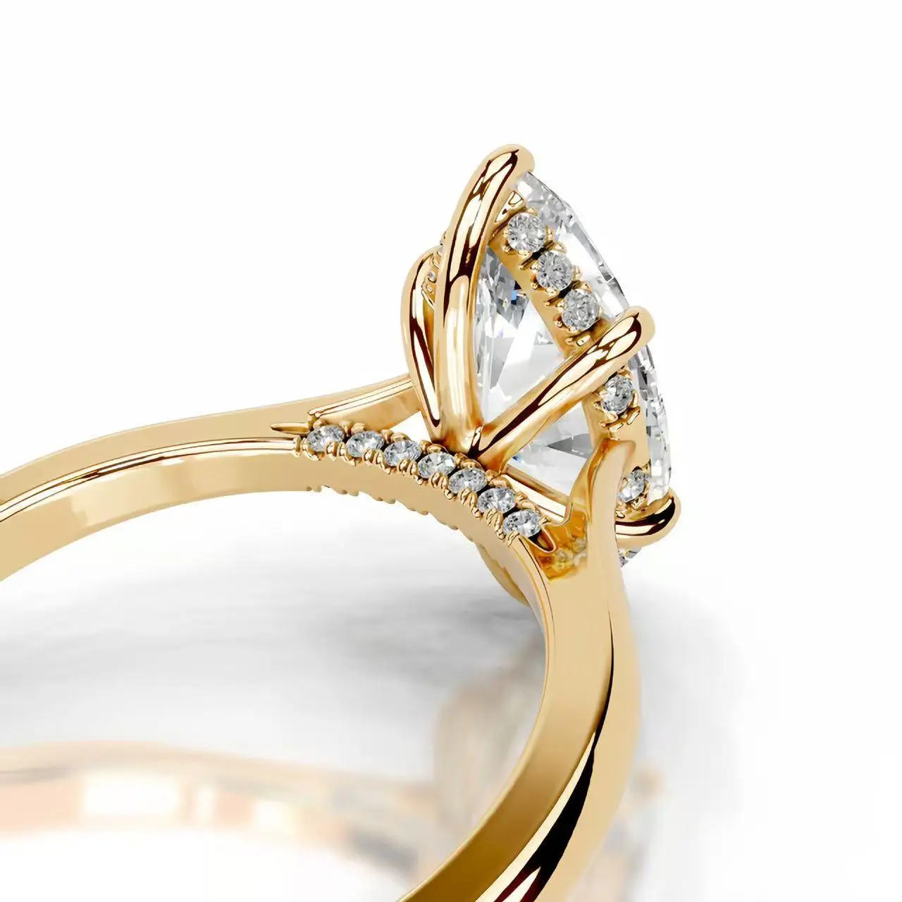 Lab-grown diamond, 11064, 4 ct; color: D–E; clarity: VVS–VS; marquise cut cultivated diamond ring; IGI; light luxury, premium feel; versatile for everyday wear; engagement/proposal diamond ring; S925 sterling silver.