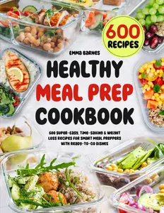 Healthy Meal Prep Cookbook: 600 Super-Easy, Time-Saving Recipes for Smart Meal Preppers with Ready-To-Go Dishes (Low-Carb, Vegetarian, Vegan, Plant-Based Options)