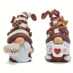 Tfs Coffee Gnome Statue, Swedish Tomte Elf Decoration, Perfect for Bars, Home Decor, Gifts, Unique Nordic Design, Collectible Figurine