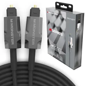 Monster M-Series 1000 Toslink Cable for Sound Bars - Fiber Optical Audio with Gold Connectors, 9.8ft