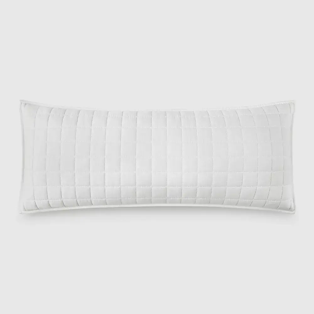 Jeremiah Brent Home 36"x14" Box Rice Stitch Gauze Oversized Oblong Accent Pillow Cream