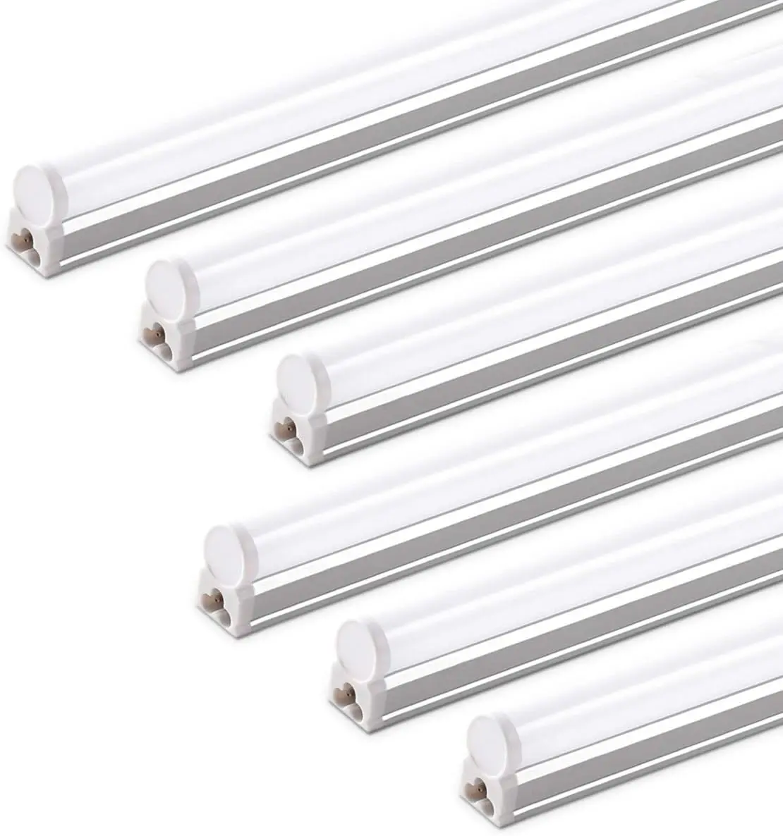 ETL 6 Pack LED T5 Integrated Single Fixture, 4FT, 2200lm, 6500K Super Bright White, 20W Utility LED Shop Light, Ceiling and Under Cabinet Light, Corded Electric with ON/Off Switch, ETL Listed