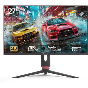 Redragon 27" 4K Flat Gaming Monitor - Mini-LED, UHD 3840x2560, 160Hz, 1ms Response Time, FreeSync Premium & G-Sync Compatibility, 105% NTSC, Tilt Adjustable, HDMI/DP/Type-C Compatible, VESA Wall Mount
