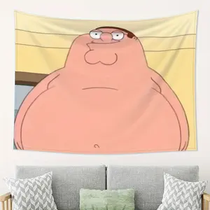 Funny Family Peter Tapestry Soft Beige Polyester Humor Wall Decor, Lightweight Meme Home Decoration for Bedroom, Living Room, Dormitory Album Cover Wall Art