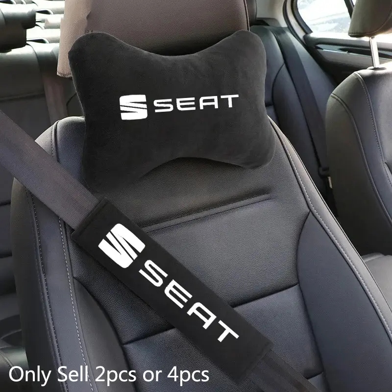 Car Seat Headrest Rest Neck Pillow Cushion Seat Belt Shoulder Pad For Seat Leon 5f Ibiza 6l 6j Leon 1p Cushion Altea Xl Leon Mk Auto Interior Accessories