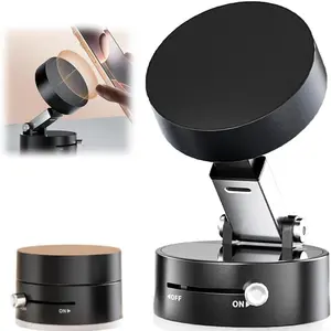 Vacuum Magnetic Phone Mount | Strong Nano Suction Sticks to Any Smooth Surface | MagSafe Compatible | 360° Adjustable Foldable | No Vent Blocking | Portable for iPhone Android Car Home Office