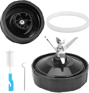 1-pack 6 Female Fins Extractor  Assembly for Ninja, 4in/10cm Blender  Replacement Parts for Ninja Auto  BL450 BL456 BL480 BL480D BL482, with Hook, Brush, Rubber Gasket (Female Fins Only)