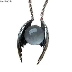 Ghost Wings Crystal Retro Necklace, Vintage European & American Style Pendant Jewelry, Distressed Aesthetic Fashion Necklace for Women & Girls, Unique Personality Statement Accessory for Daily Wear, Party, Gift, Halloween & Special Occasion Styling